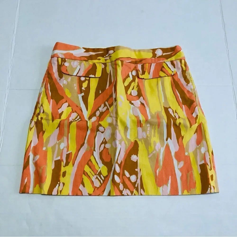 J. Crew Yellow Patterned Skirt (0)